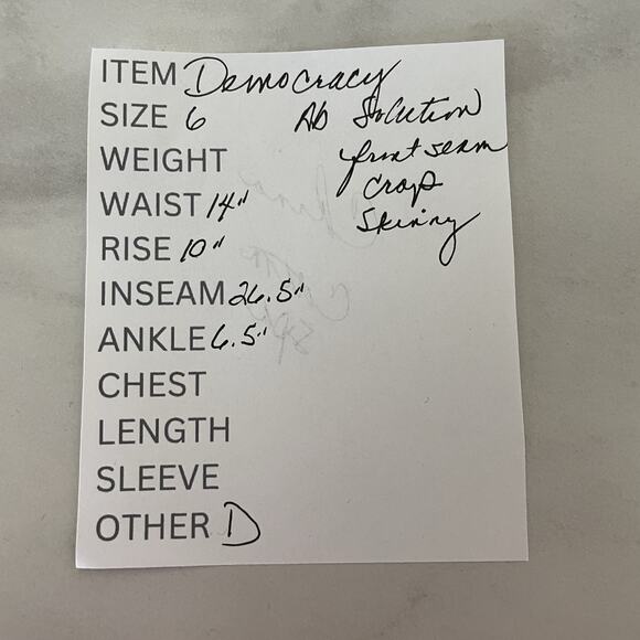 Democracy Ab Solution Skinny Crop Jean Size 6 Medium Wash Stretch Denim Shaping - Picture 11 of 11